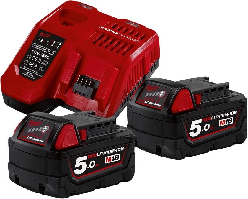MILWAUKEE Starterset 18V M18 NRG-502 2x18V 5Ah 1x12V 2Ah Ladegerät