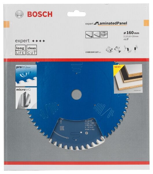 BOSCH Kreissägeblatt Expert fürLaminat 160x20x2,2 48T HW