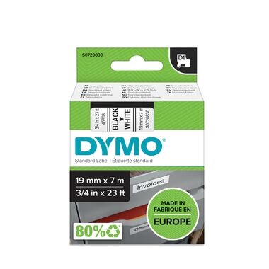 DYMO Schriftbänder schwarz/weiss 1 19mmx7m 45803