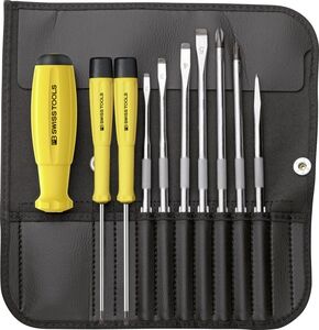 PB SWISS TOOLS Tools Schraubendreher-Set ESD mit Wechselklingen 10-tlg. in Rolltasche