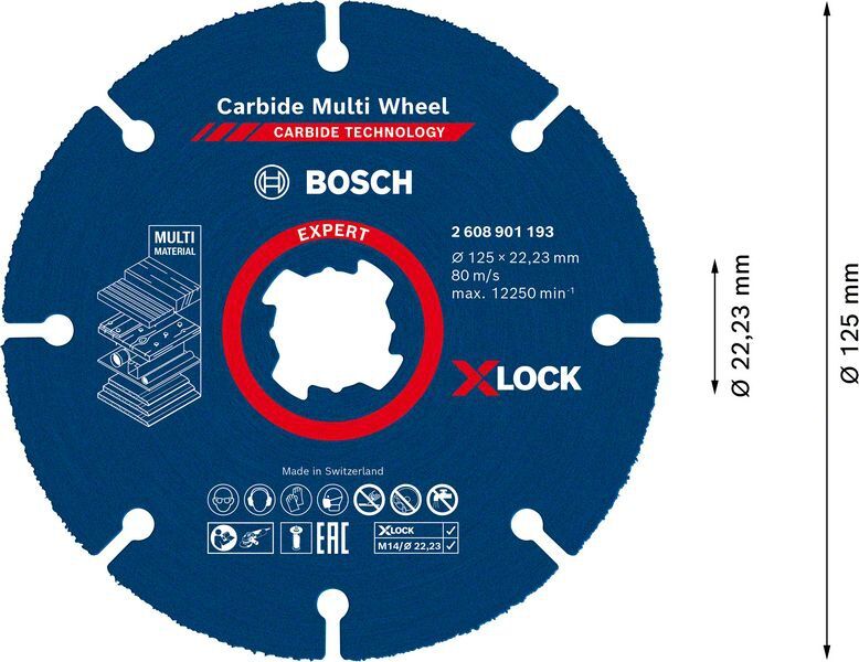 BOSCH Trennscheibe EXPERT Multiwheel Carbide 125x22,23mm X-LOCK
