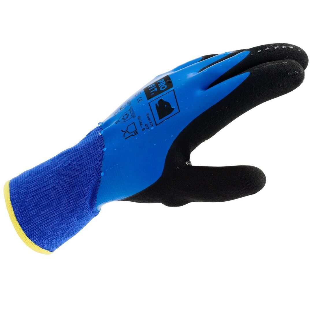 PRO FIT Kälteschutzhandschuh AbsolutCool Latex blau/schwarz Gr. 10