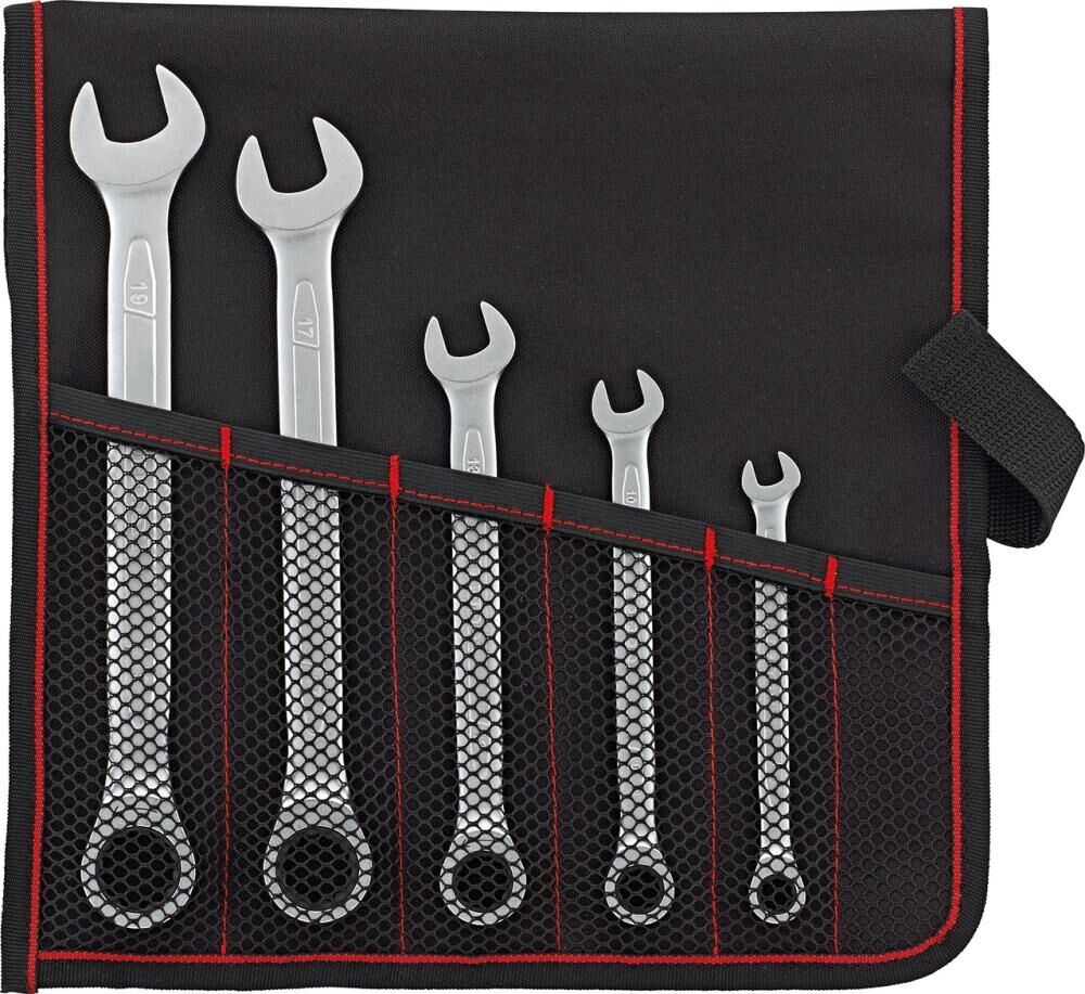 FORMAT Ratschenschlüssel Set 8-19mm 5-teilig in Rolltasche