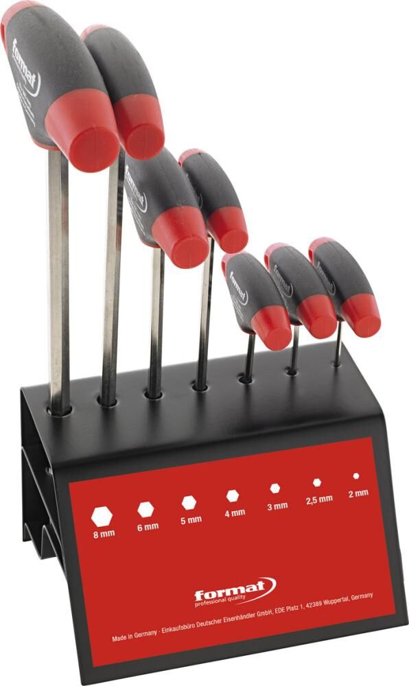 FORMAT 6kt.-Stiftschlüssel-Set 7tlg. mit Quergr.