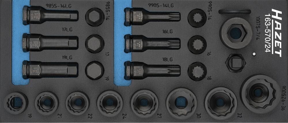 HAZET Werkzeugmodul 1/3 Impact 24-teilig 163-570/24