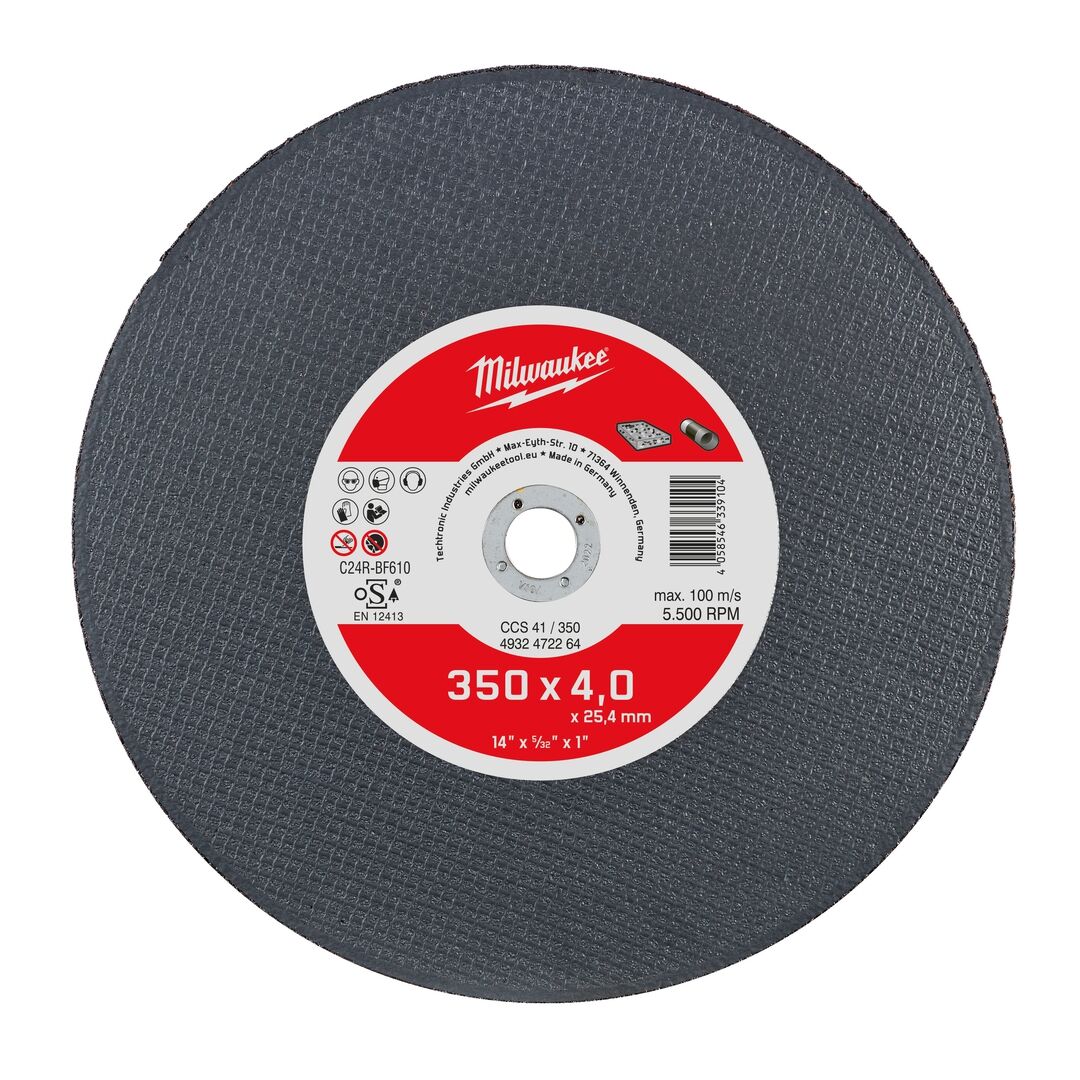 MILWAUKEE Trennscheibe Ductil-Gussrohr 350mm CCS41 4mm