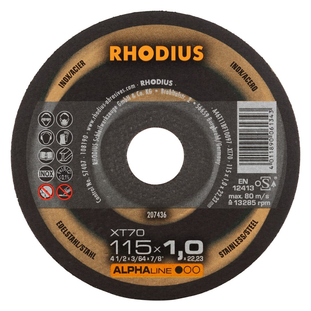 RHODIUS Trennscheibe XT70 115x1,0mm 10 Stück in Dose