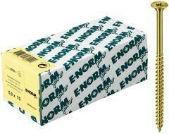 E-NORM PRO Spanplattenschraube Senkkopf verzinkt gelb PZD 5,0x80/48 Handelsverpackung