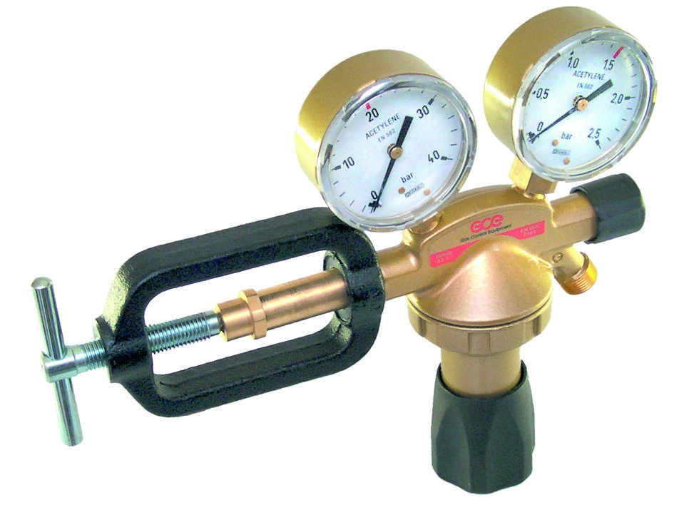 RHÖNA Flaschendruckminderer nach DIN EN ISO 2503 Acetylen 3/8",200 Bar 1-stufig