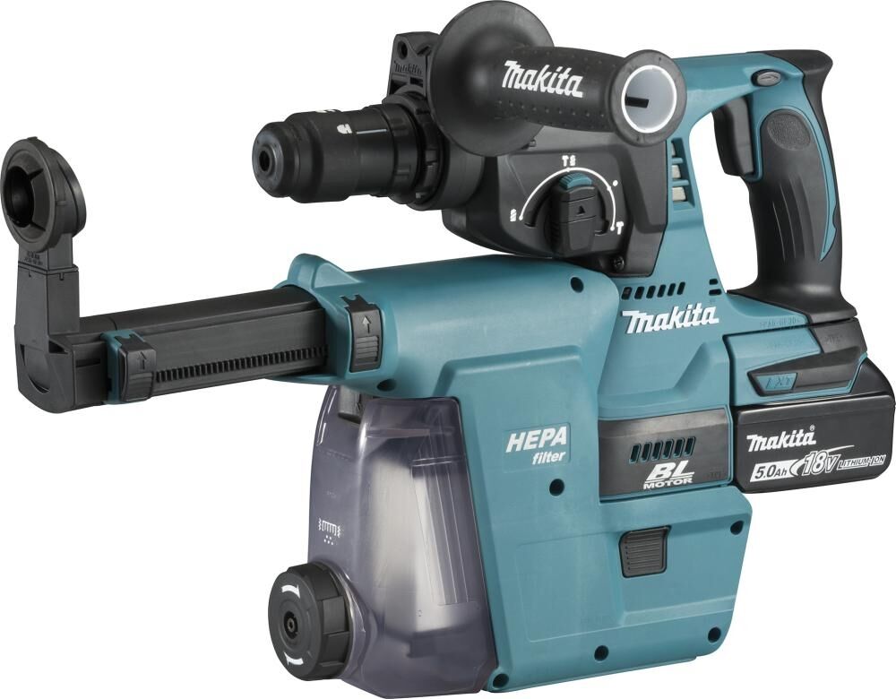 MAKITA Akku-Kombihammer mit Absaugfunktion DHR243RTJW 18V 2x5Ah Akkus