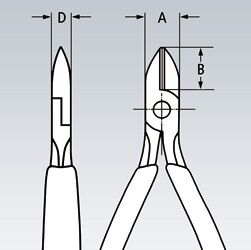 KNIPEX Elektronik-Seitenschneider 125mm Kunststoff-Hülle brüniert 75 12 125