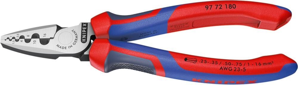 KNIPEX Crimpzange 180mm für Aderendhülsen Mehrkomponenten-Hülle 97 72 180