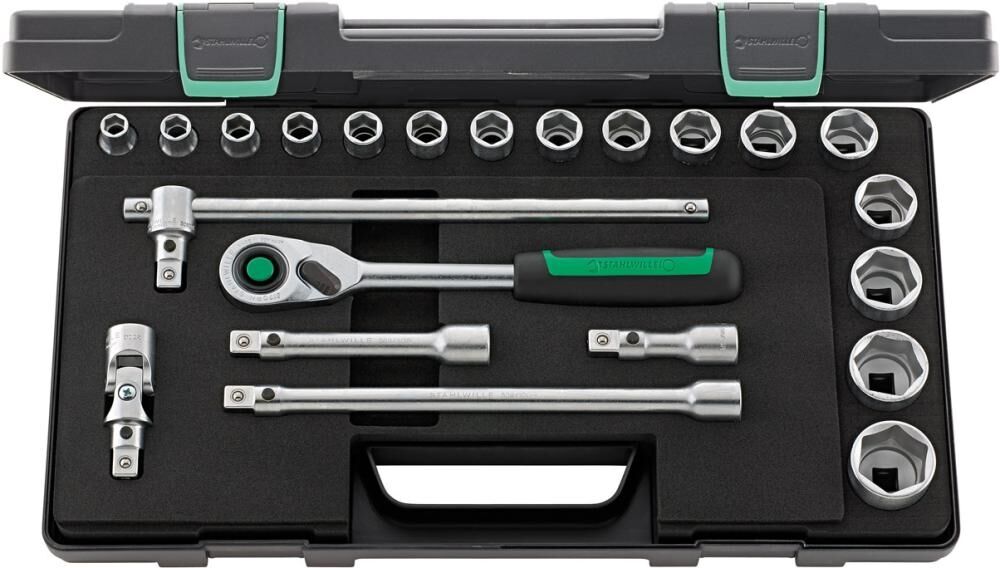 STAHLWILLE Steckschlüssel Set 1/2" 22-teilig 52/16/6QR KN