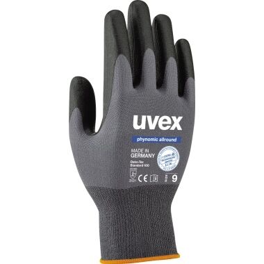 UVEX Schutzhandschuhe phynomic allround Gr. 8 Polymerschaum grau/schwarz 6004.9