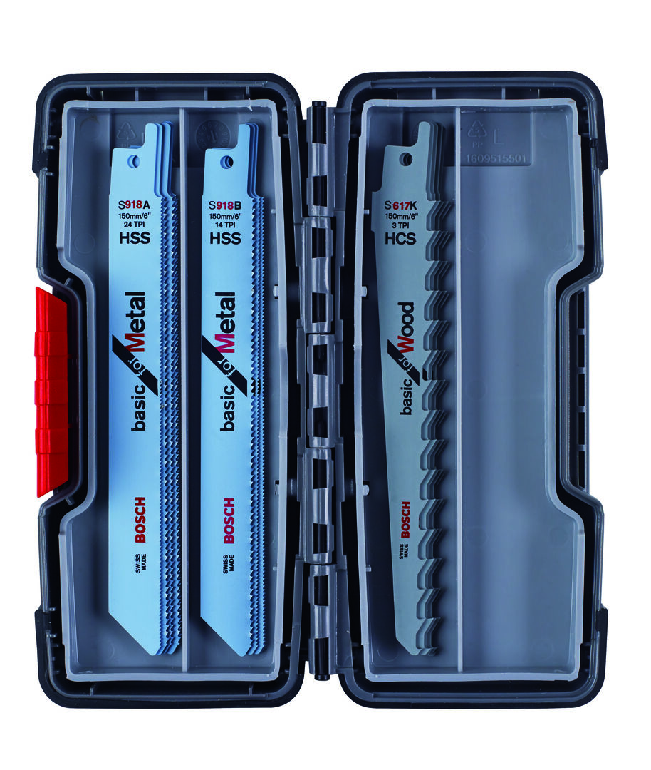 BOSCH Säbelsägeblatt Set Tough Box Basic Wood/Metal 15-teilig