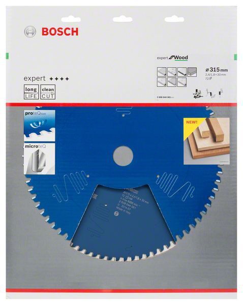 BOSCH Kreissägeblatt Expert for Wood 315x30x2,4/1,8mm 72 Z