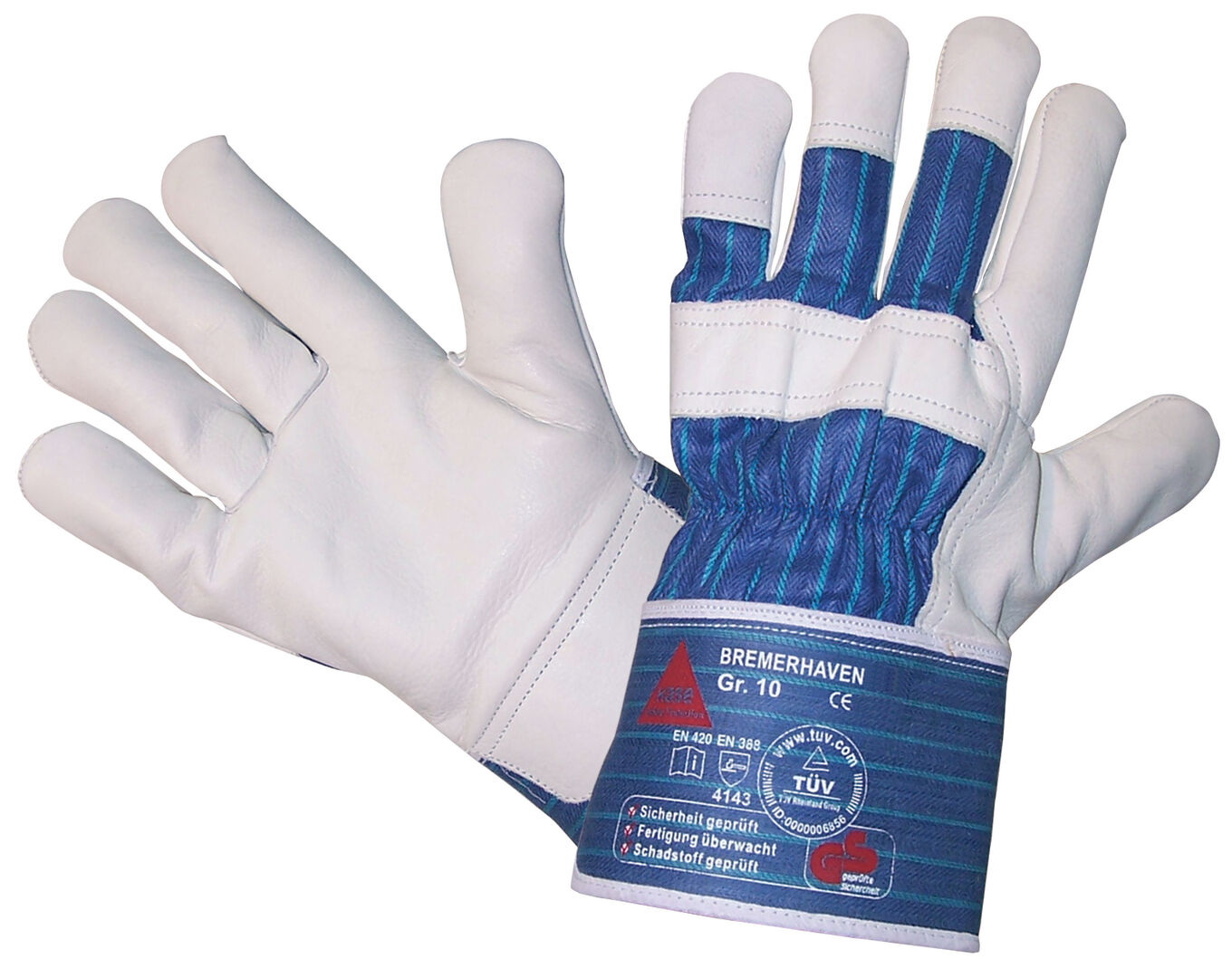 HASE Handschuhe Rindnarbenleder Gr. 8 Bremerhaven gummierte Stulpe