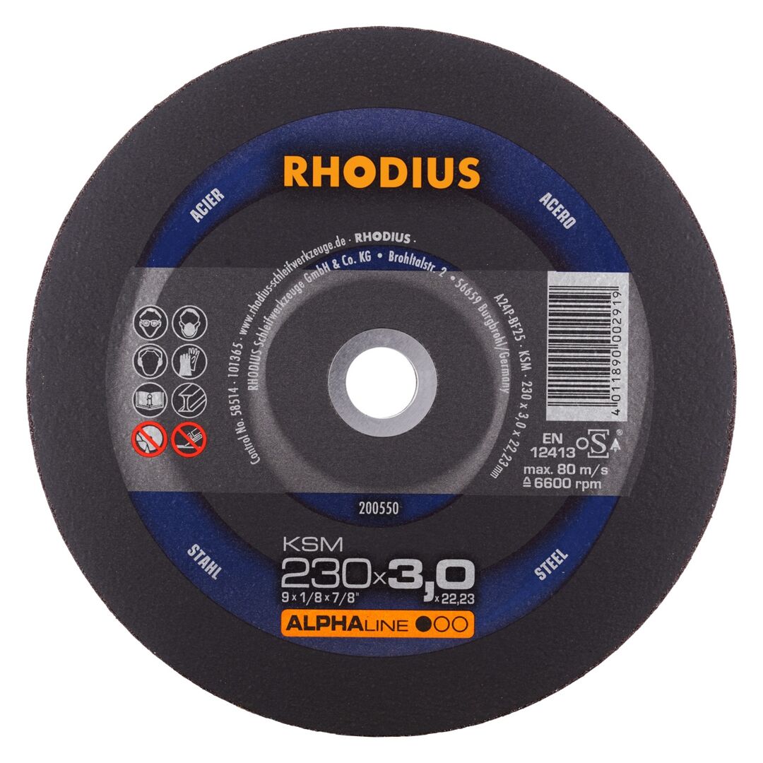 RHODIUS Trennscheibe für Stahl 230x3x22,2mm