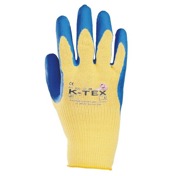 KCL Schnittschutzhandschuhe K-TEX 930 Strick/Latex blau/gelb Gr. 10