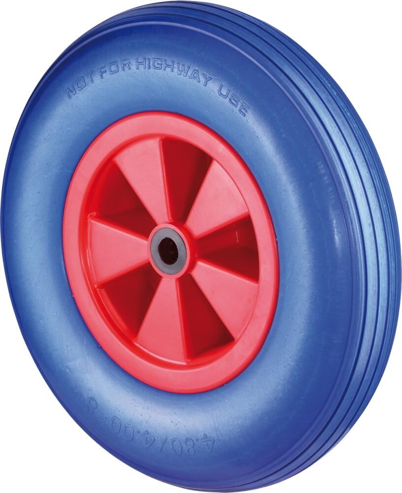 BS ROLLEN Polyurethanrad pannensicher 400mm blau Rolllager Rille D16.400