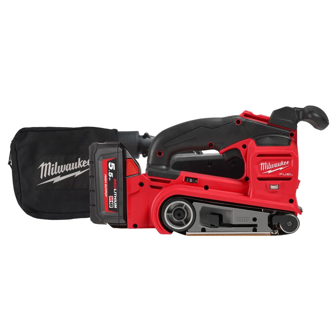 MILWAUKEE Akku-Bandschleifer M18FBTS75-502X 2x18V 5Ah Ladegerät