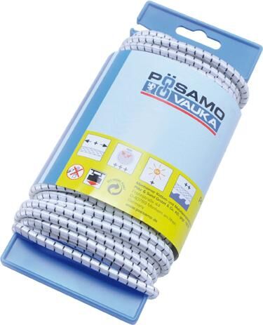 Gummiseil 8mm x 10m weiss/schwarz Haspel
