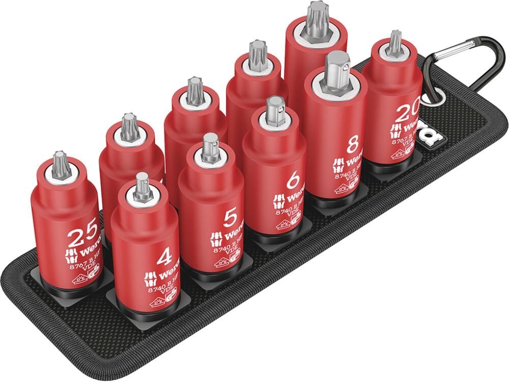 WERA Schraubendrehereinsatz Set VDE 3/8" T20-45 & sechskant 4-8mm