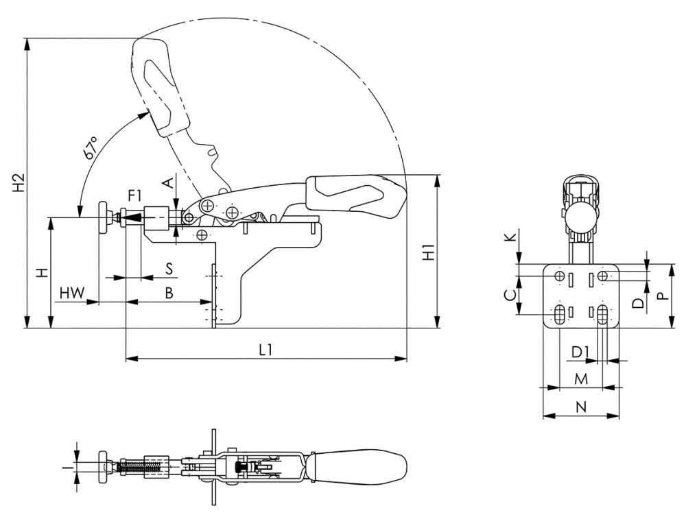 AMF Schubstangenspanner Gr. 15 mit variabler Spannweite 6873