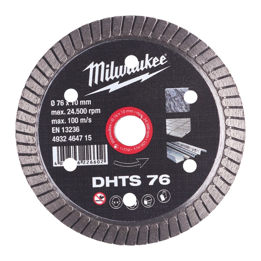 MILWAUKEE Diamanttrennscheibe DHTS 76mm hart dünn geschlossen