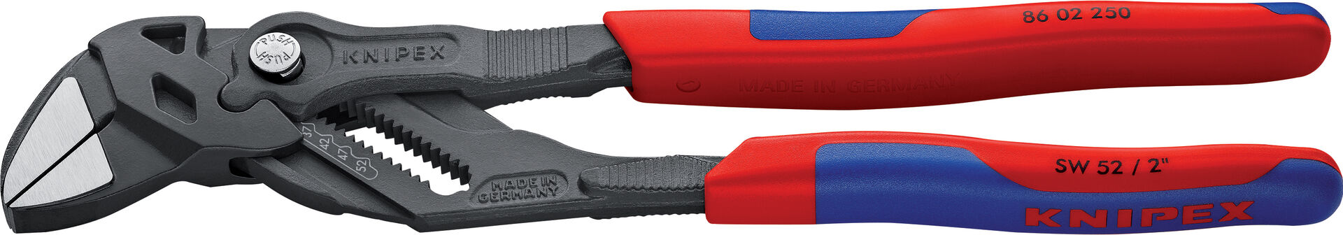KNIPEX 86 02 250 Zangenschlüssel Mehrk. grau atrA 250mm
