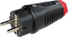 Schutzkontaktstecker IP54 Vollgummi + Knickschutz
