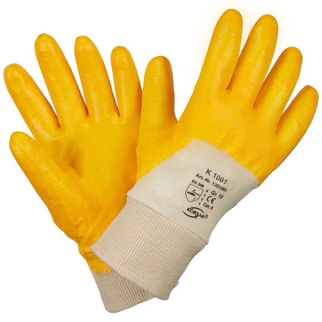 KORSAR Nitril-Handschuhe gelb K1001 BW-Trikot Gr. 9