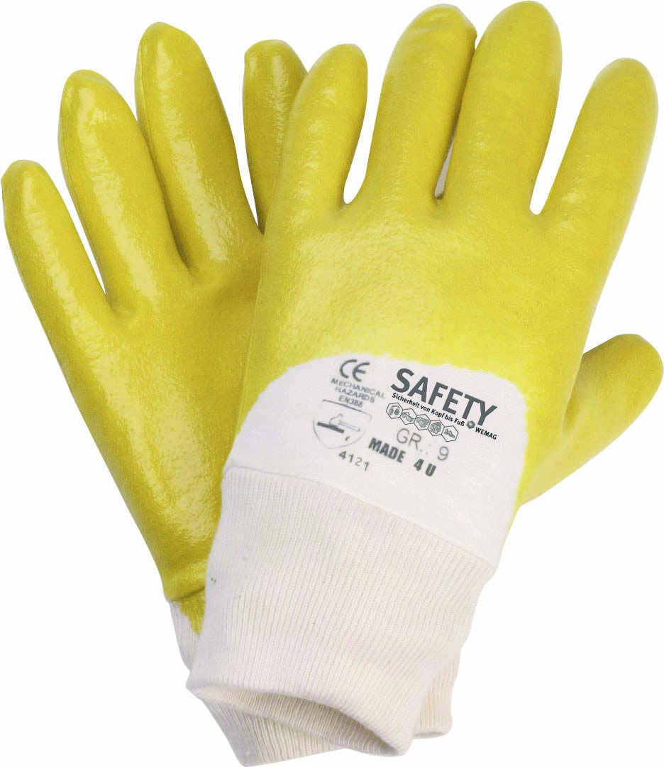 NITRAS Montage-Handschuh Sand Gr. 9 Nitril gelb