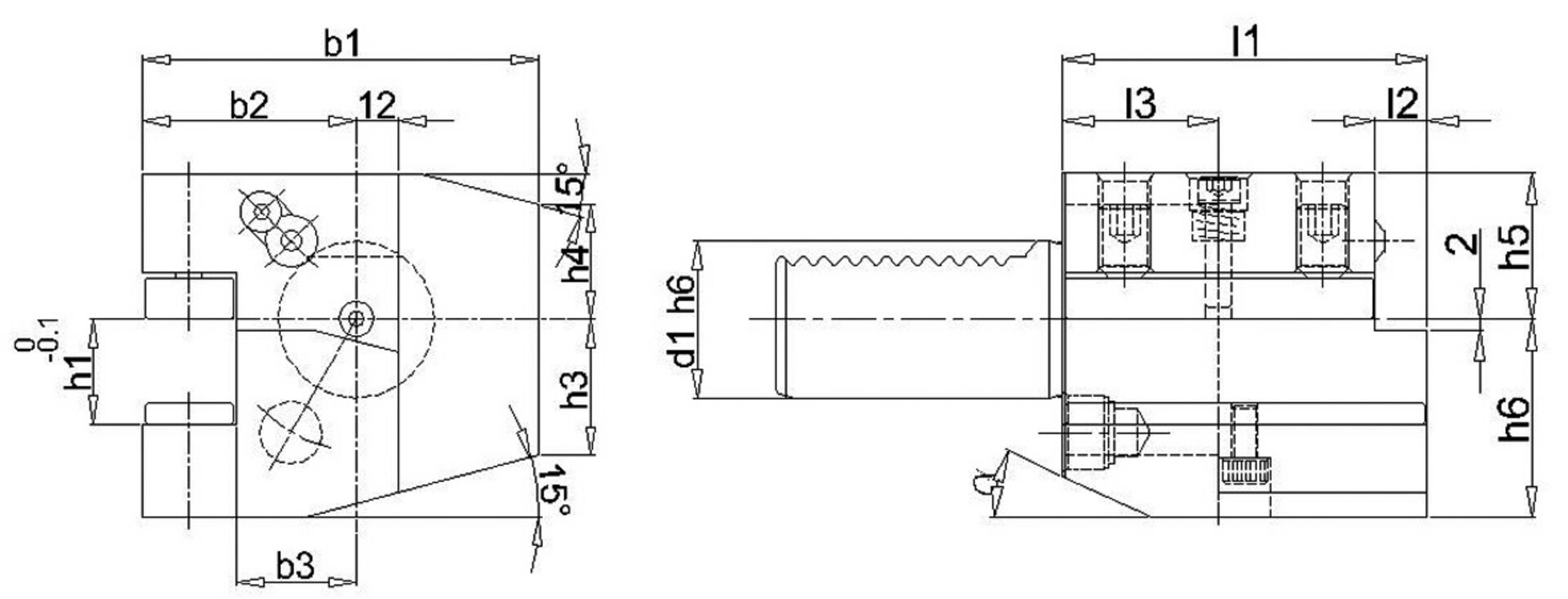 FORTIS VDI Axial Werkzeugh. Li. C2 30x20mm