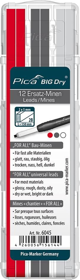 PICA Ersatzminenset FORALL Bau Minen graphit/weiß/rot