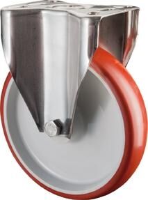 BS ROLLEN Bockrolle Polyure. / Edels. Rad-d 100mm 120 KG Tragfür