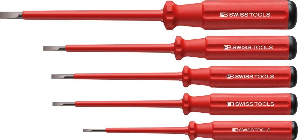 PB SWISS TOOLS Schraubendreher Set VDE Schlitz im Karton 5-teilig