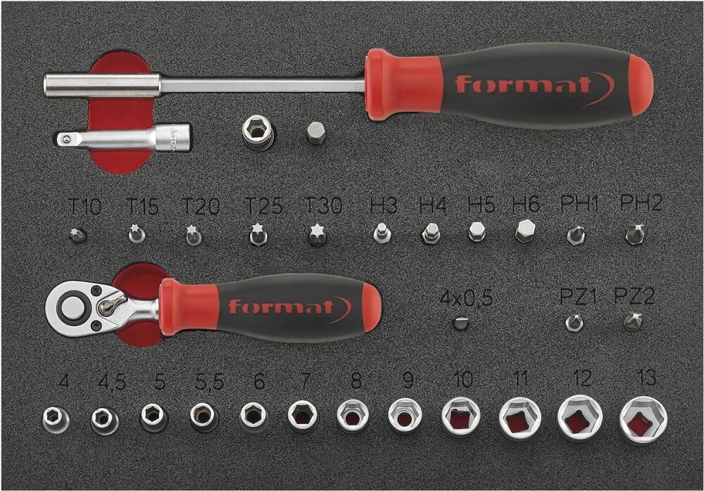 FORMAT Modul 2/9 Steckschlüssel 1/4" 30-teilig