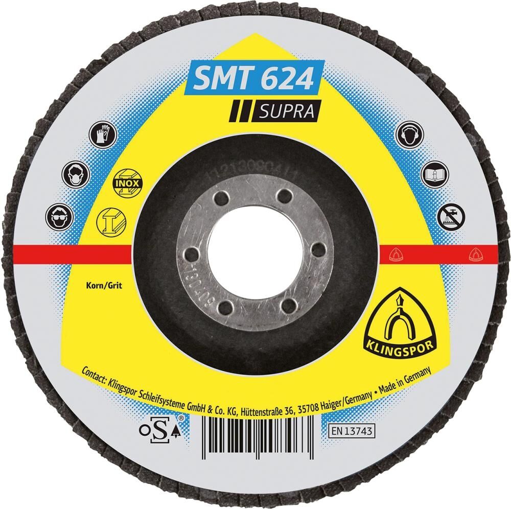 KLINGSPOR Schleifmopteller SMT624 Supra 125mm K80 gewölbt