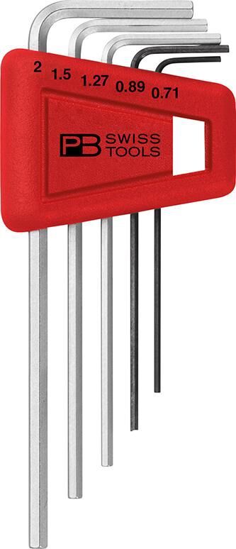 PB SWISS TOOLS SwissTools Winkelschraubendreher-Set im Kunststoffhalter 5-teilig 0,71-2mm