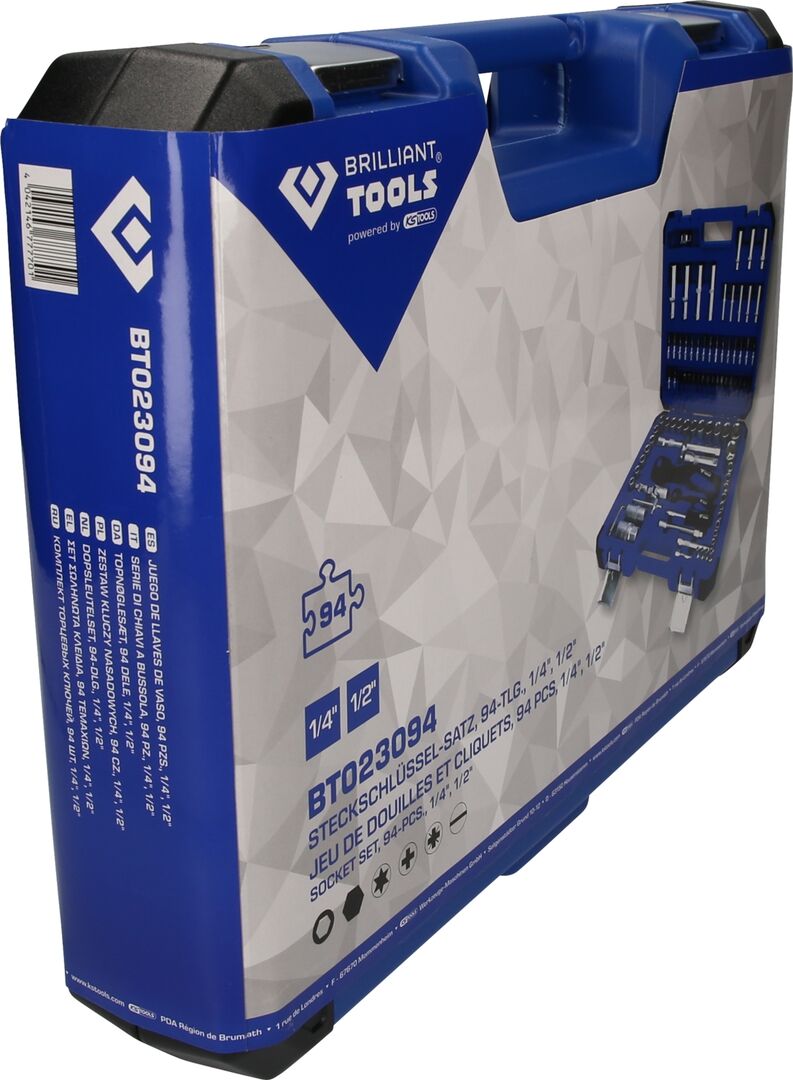 BRILLIANT TOOLS Steckschlüssel Set 1/4" 1/2" 94-teilig
