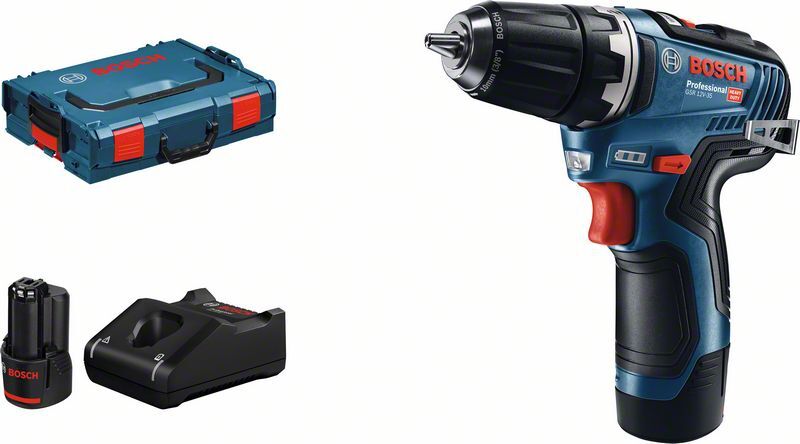 BOSCH Akku-Bohrschrauber GSR 12V-35 2x3Ah Ladegerät L-BOXX