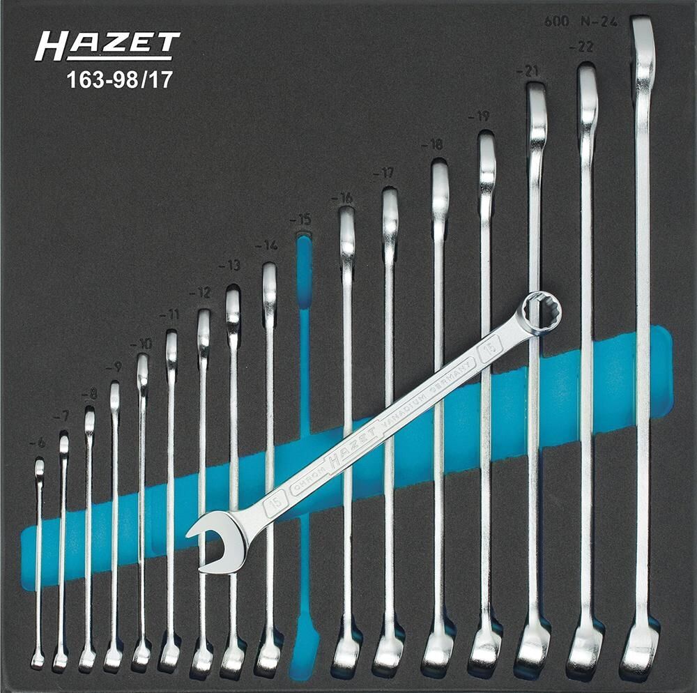 HAZET Werkzeugmodul Ringmaulschlüssel 17-teilig 163-98/17