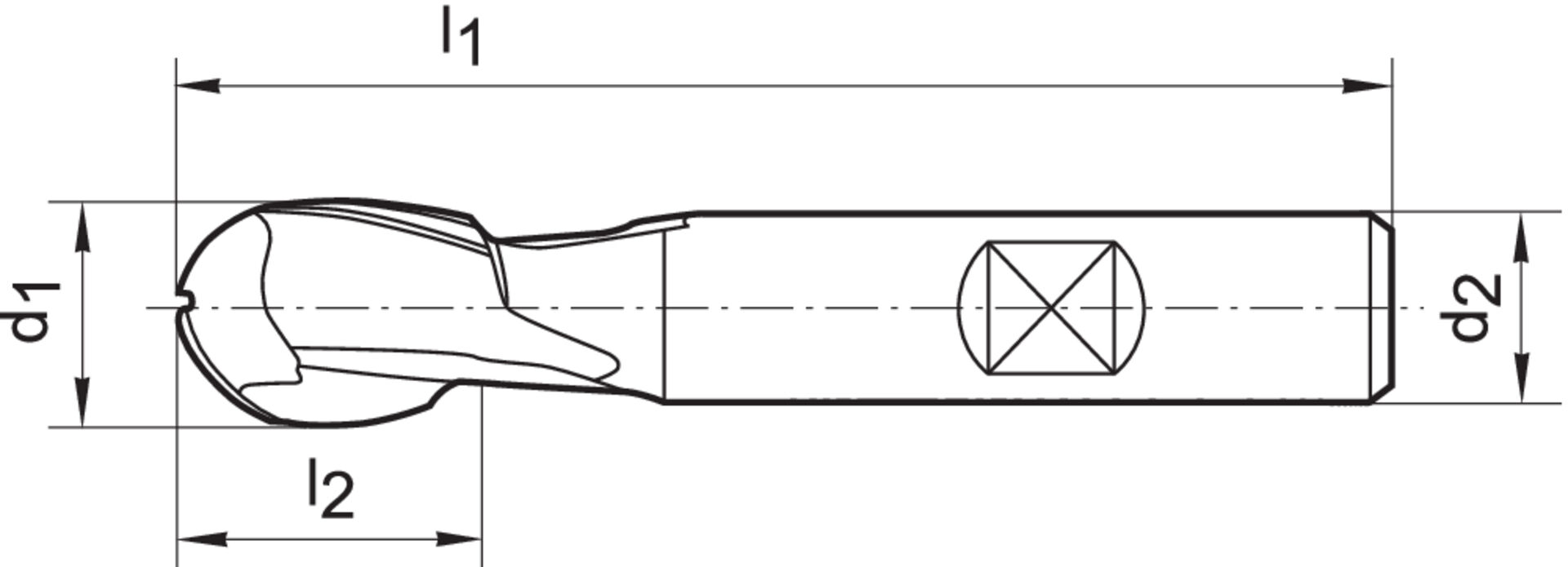 FORMAT Radiusfräser kurz TIALN HSSE 8,00mm