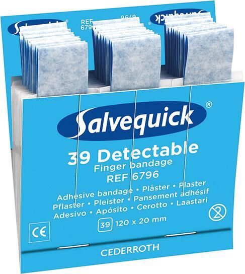 SALVEQUICK Nachfüllpack 6x39 Pflaster detektierbar Fingerverbände