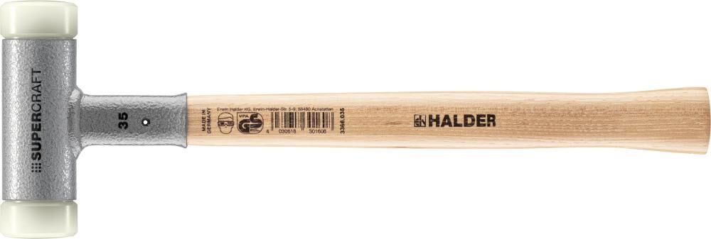 HALDER Schonhammer 35mm rückschlagfrei Hickory-Stiel Nylon SUPERCRAFT