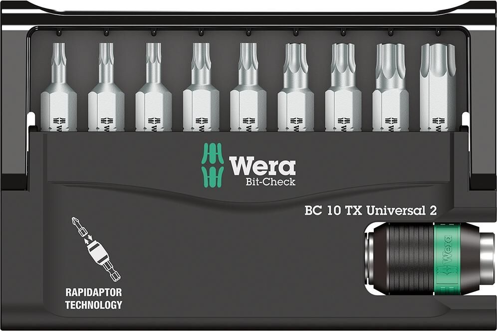 WERA Bitsortiment 10-teilig Rapidaptor TX Universal 2