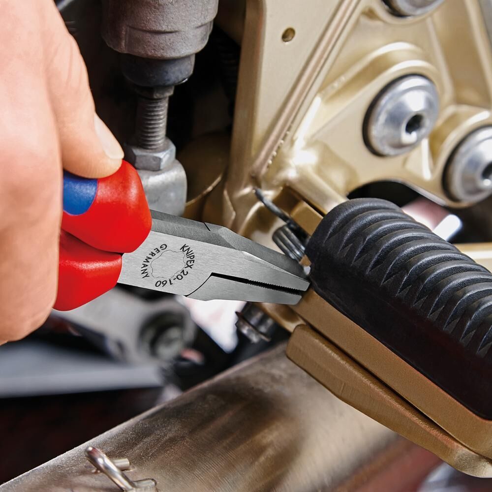 KNIPEX Flachzange 160mm Mehrkomponenten-Hülle schwarz atramentiert 20 02 160