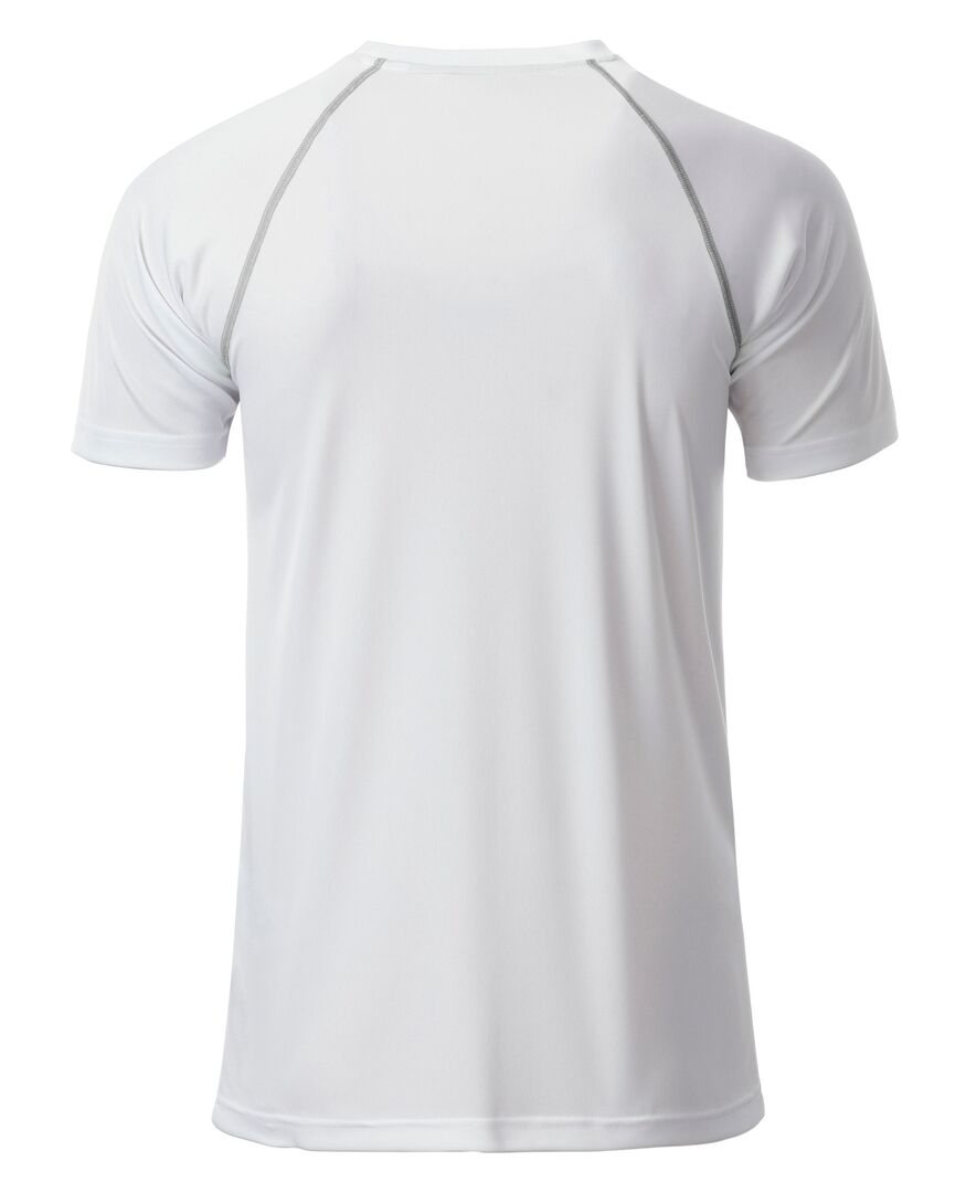 JAMES & NICHOLSON T-Shirt Sport Gr. S white/silver JN496