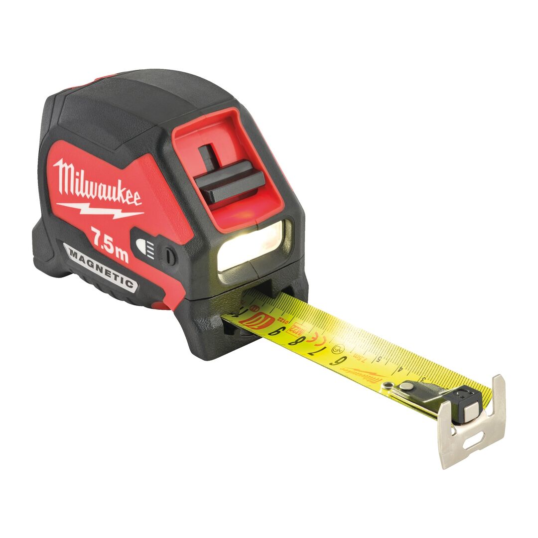 MILWAUKEE LED-Bandmaß 7,5m/25 ft 30mm breites Band